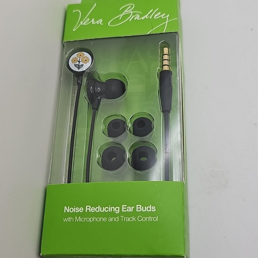 NWT Vera Bradley Ear Buds With Microphone Track Control Noise Reducing